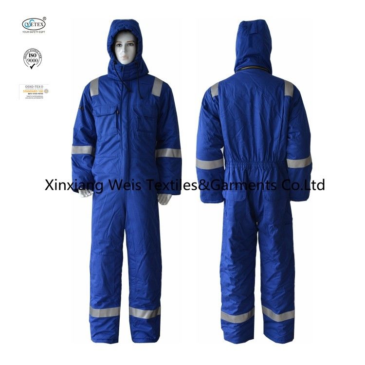 Winter Arc Proof Flame Retardant Coveralls With Hoodie / FR Warm Cotton Padded Clothes Reflective