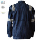 Navy Blue Flame Retardant Jacket / Arc Flash Fire Resistant Work Jacket With Reflector